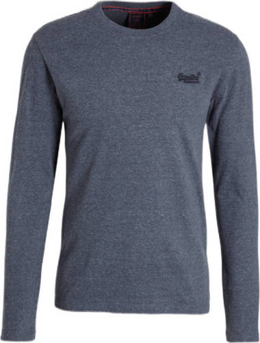 Superdry gemêleerde longsleeve navy marl