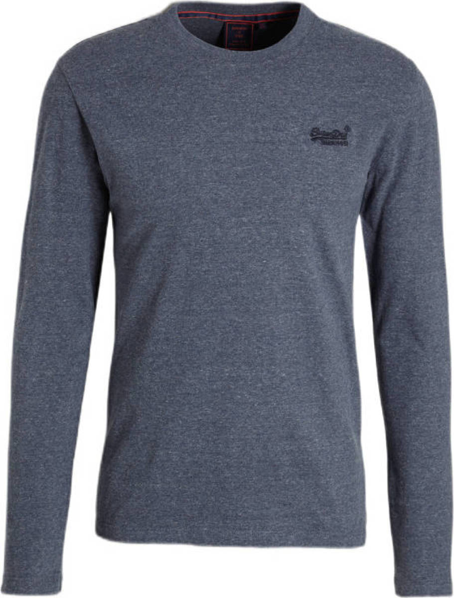 Superdry gemêleerde longsleeve navy marl