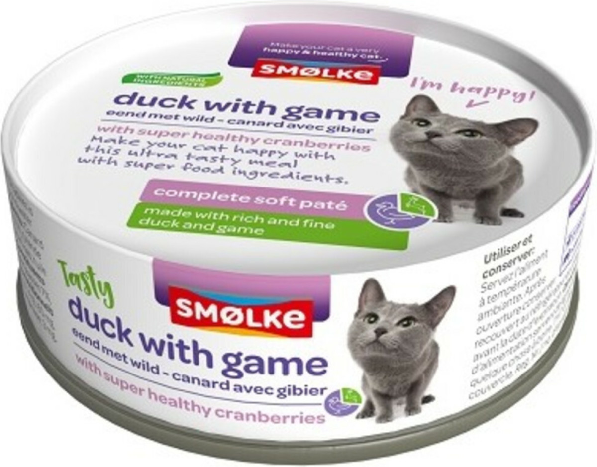 Smolke Soft Paté Kattenvoer Eend - Wild 80 gr
