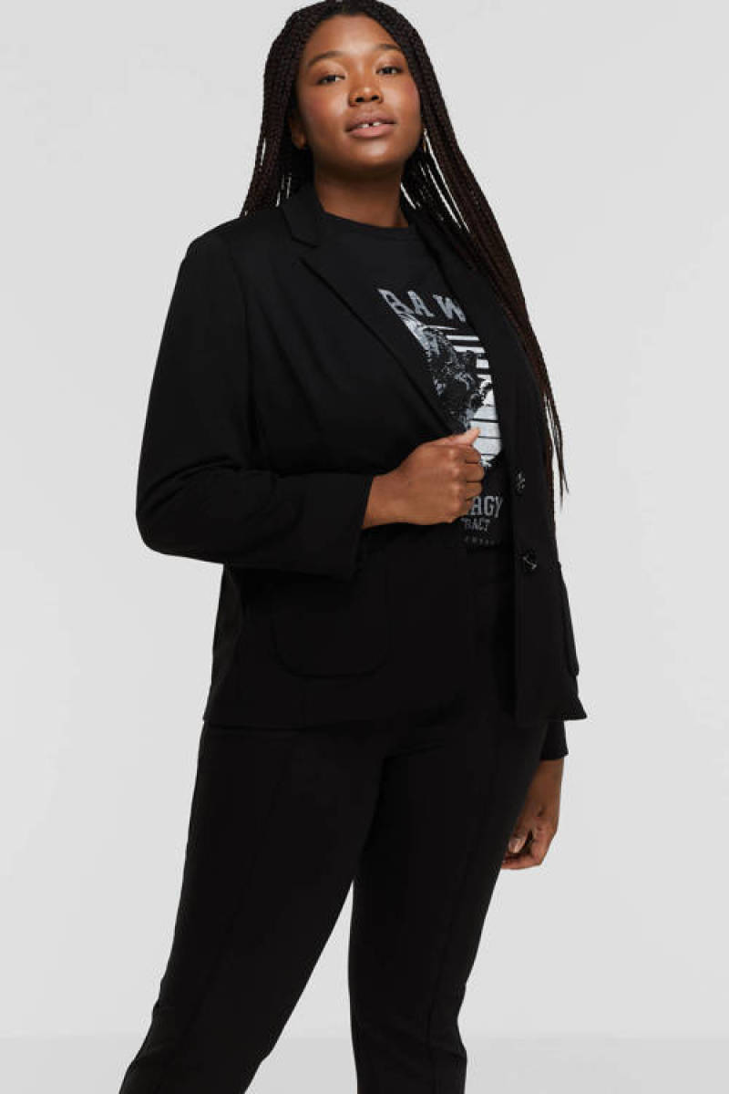 Samoon blazer zwart/wit