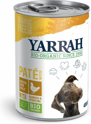 12x Yarrah Bio Pate in Blik Hondenvoer Kip 400 gr