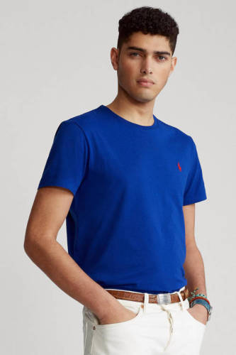 Polo ralph lauren slim fit T-shirt met logo kobaltblauw