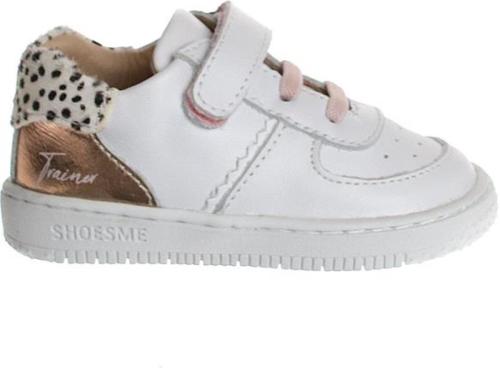 Shoesme BN22S003-F leren sneakers met dierenprint wit/roségoud