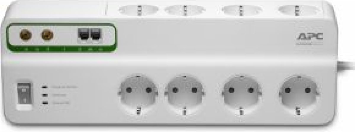 APC Stekkerdoos Met Overspanningsbeveiliging 8x (+Coax & Telefoon)