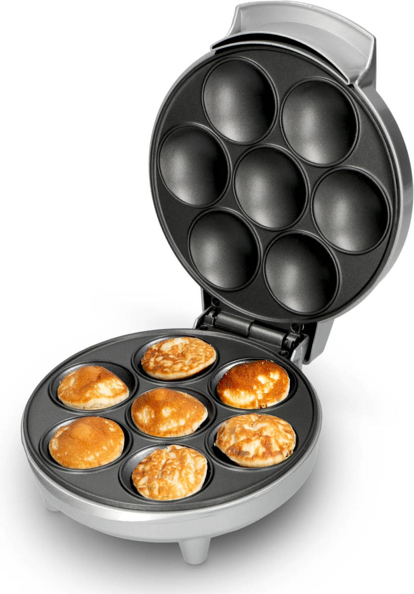 Poffertjes Maker / Comfortbakery Met Indicatielampje En Antiaanbaklaag Trebs 99260 Zilver