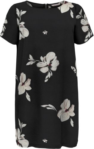 ONLY CARMAKOMA gebloemde jurk CARLUX zwart/wit/roze