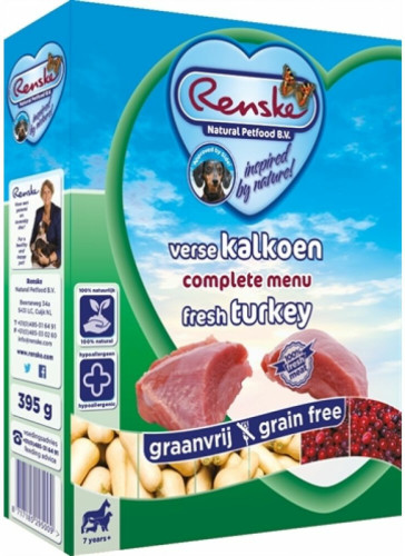 Renske Vers Vlees Hondenvoer Senior Kalkoen Graanvrij 395 gr