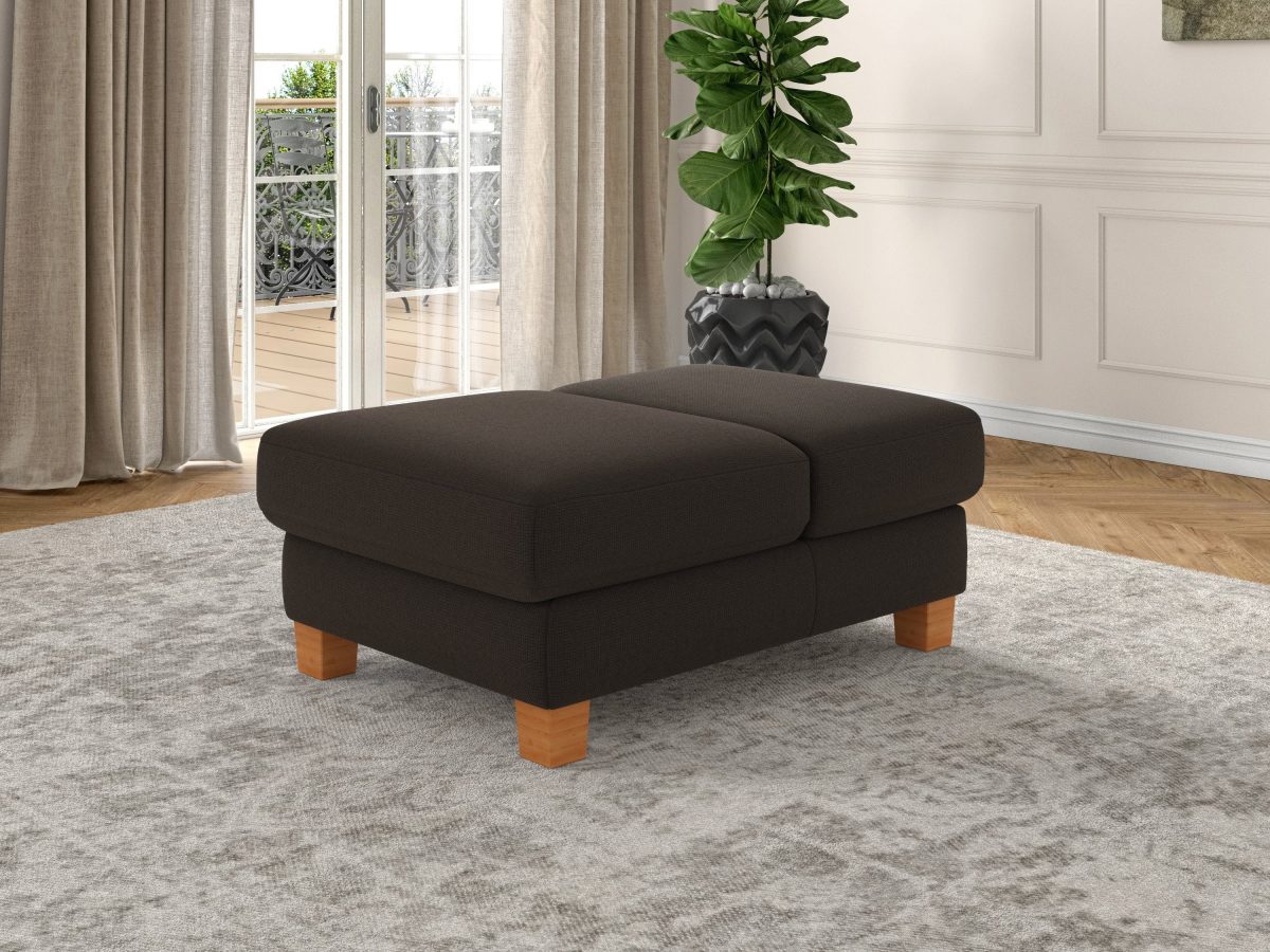 sit&more Hocker Durness met inklapfunctie, binnenvering en hoogwaardige massief houten poten