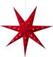 Konstsmide Papieren ster Rode papieren ster met rood fluweel, V-vormig geperforeerd, 7 punten (1 stuk)