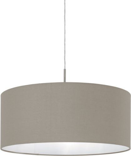 Eglo Hanglamp PASTERI nikkel-mat / ø53 x h110 cm / excl. 1x e27 (elk max. 60 w) / hanglamp van stof - hanglamp - eettafellamp - lamp voor de woonkamer - lamp met textielen kap - slaapkamerla