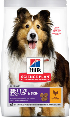 Hill's Canine Adult Sensitive Stomach - Skin Kip Medium 12 kg