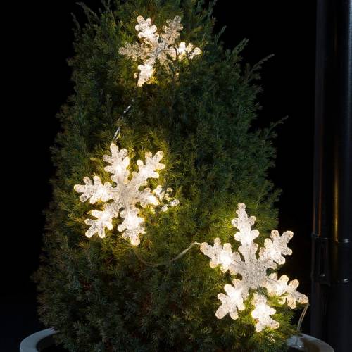 Konstsmide Led-lichtgordijn Led lichtgordijn, 3 acryl sneeuwvlokken, 15 warmwitte dioden (1 stuk)