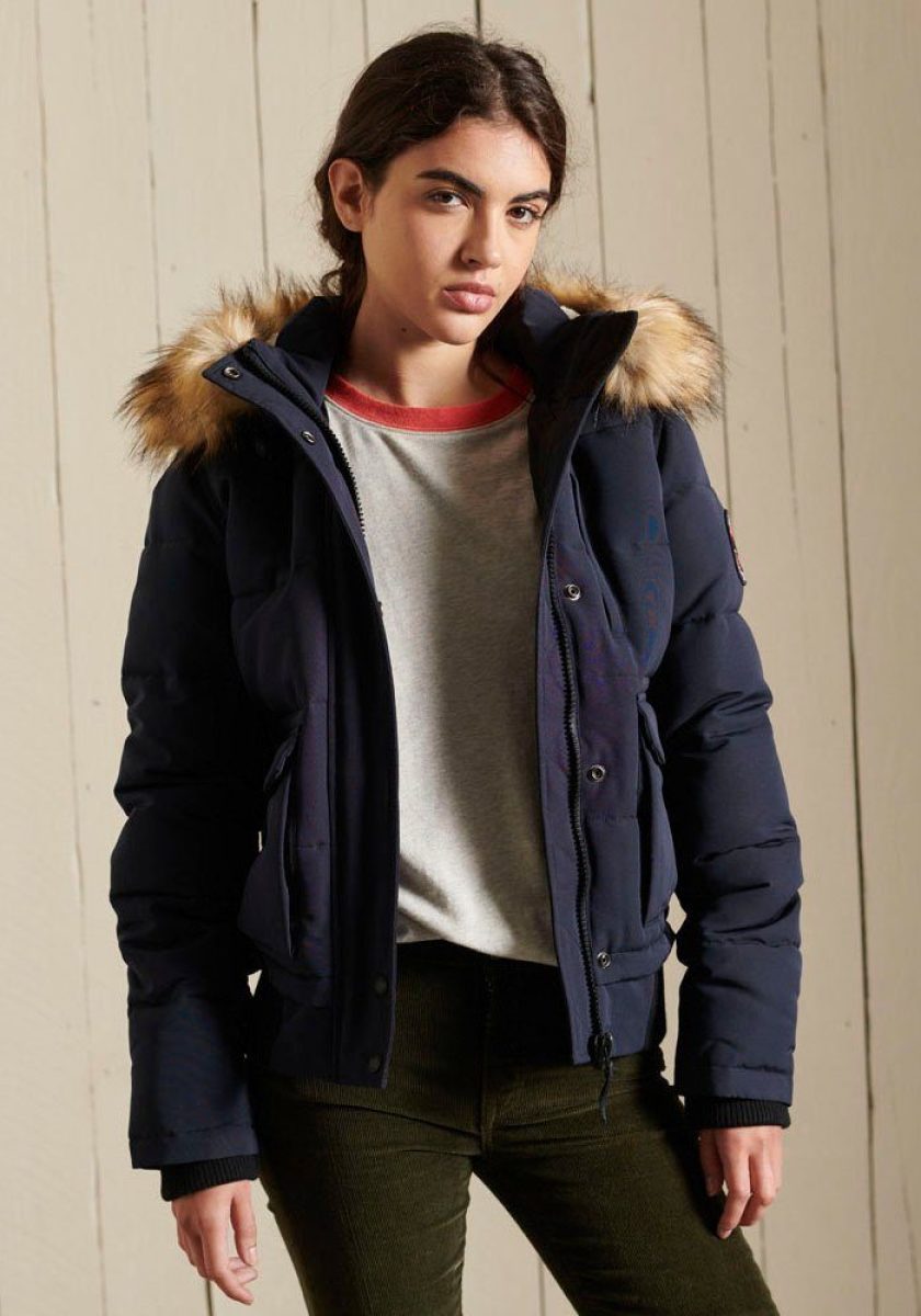 Superdry Bomberjack afneembare capuchon, gerecyclede wattering