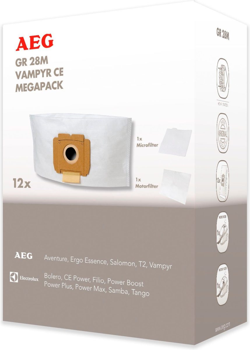 AEG Stofzak CE PW24TRE 12 stuks, gr28 m voor vampyr ce