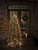 Konstsmide Led-lichtgordijn Micro led compacte lampjes boomverlichting met ring, 6 strengen à 180 frozen warmwitte dioden (1 stuk)