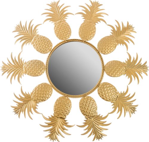 Myflair Möbel & Accessoires Sierspiegel Wandspiegel, wanddecoratie, goud, lijst van metaal, rond, ø 50 cm, ananas sierelementen, woonkamer