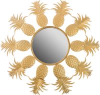 Myflair Möbel & Accessoires Sierspiegel Wandspiegel, wanddecoratie, goud, lijst van metaal, rond, ø 50 cm, ananas sierelementen, woonkamer