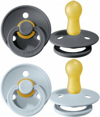 BIBS Fopspeen 6-18 mnd Iron/Baby Blue 2 stuks
