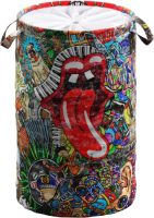 Sanilo Wasmand Graffiti 60 liter, opvouwbaar, met bescherming tegen inkijk