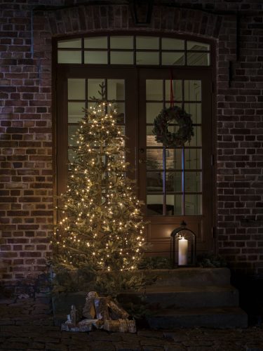 Konstsmide Led-lichtgordijn Led-boomverlichting 6 strengen à 75 frozen warmwitte dioden, strengverdubbeling van 6 op 12 strengen naar 200 cm (1 stuk)