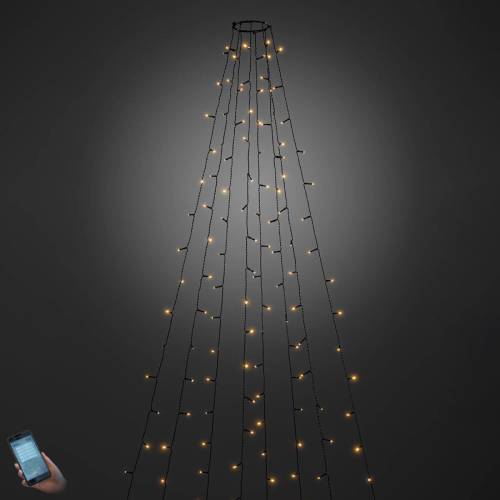 Konstsmide Led-lichtgordijn Led-boomverlichting met ring ø 11, 8 strengen à 30 dioden, met multifunctie, app-aangestuurd (Android & IOS) (1 stuk)