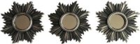 Myflair Möbel & Accessoires Sierspiegel Wandspiegel, wanddecoratie, zwart, rond, ø 25 cm, zon, woonkamer (set, 3 stuks)