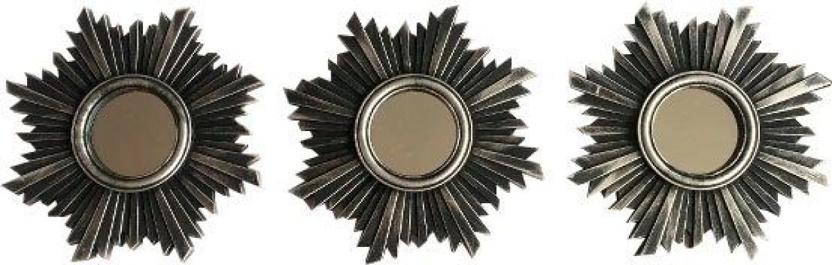 Myflair Möbel & Accessoires Sierspiegel Wandspiegel, wanddecoratie, zwart, rond, ø 25 cm, zon, woonkamer (set, 3 stuks)