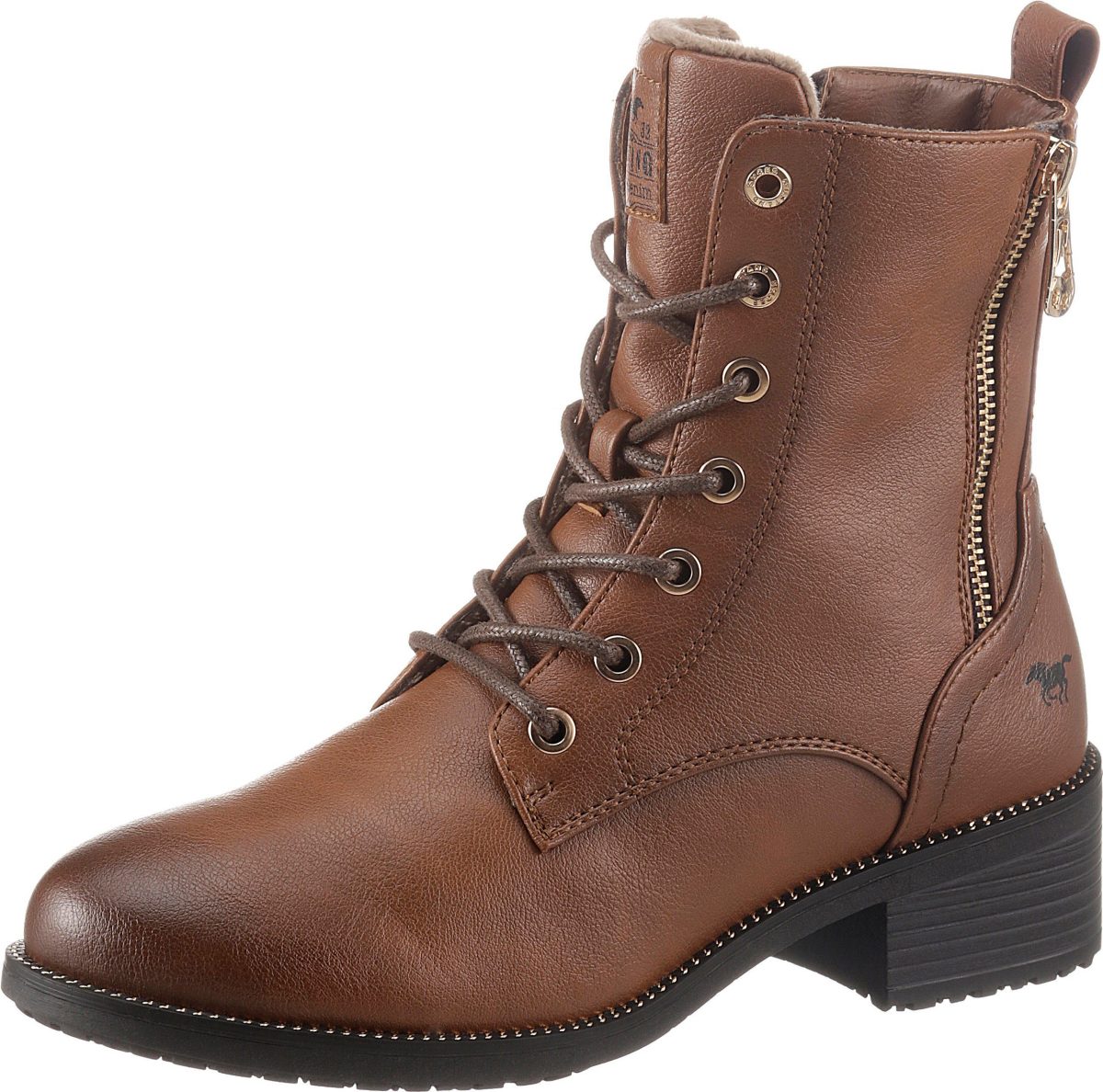 Mustang Shoes Veterlaarsjes met kleine studs en rits aan de binnenkant