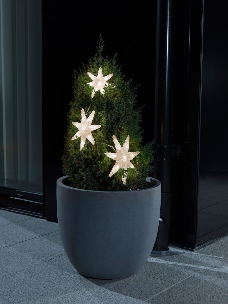 Konstsmide Led-lichtgordijn Led lichtgordijn, 3 acryl sterren, 24 warmwitte dioden (1 stuk)