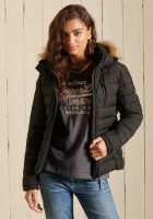 Superdry Korte donsjas met kap en ritssluiting