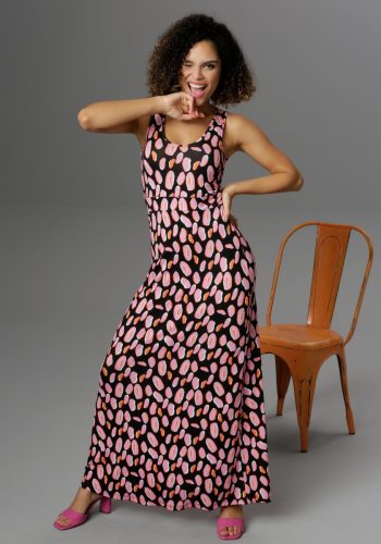 Aniston CASUAL 1418361537 Maxi-jurk met kleurrijke, grafische print - nieuwe collectie