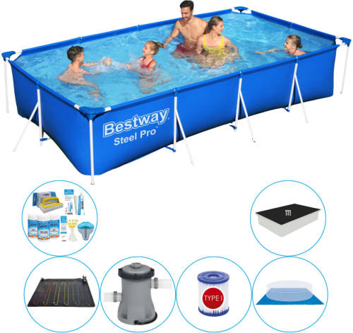 Zwembad Combinatie Set - Bestway Steel Pro Rechthoekig 400x211x81 Cm