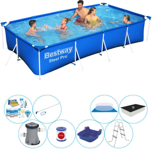 Zwembad Met Accessoires - Bestway Steel Pro Rechthoekig 400x211x81 Cm