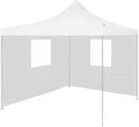 VidaXL Partytent Met 2 Zijwanden Inklapbaar 2x2 M Staal Wit