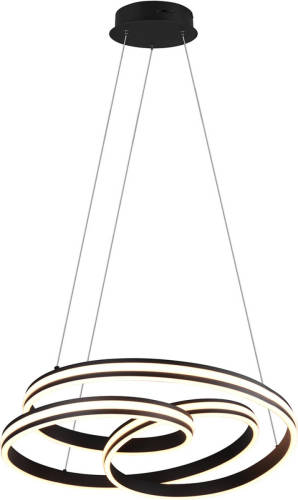 BES LED Led Hanglamp - Trion Yarino - 60w - Aanpasbare Kleur - Dimbaar - Rond - Mat Zwart - Aluminium