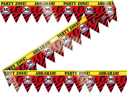 Paper Dreams Slinger Party Tape Abraham 12 Meter Rood/geel