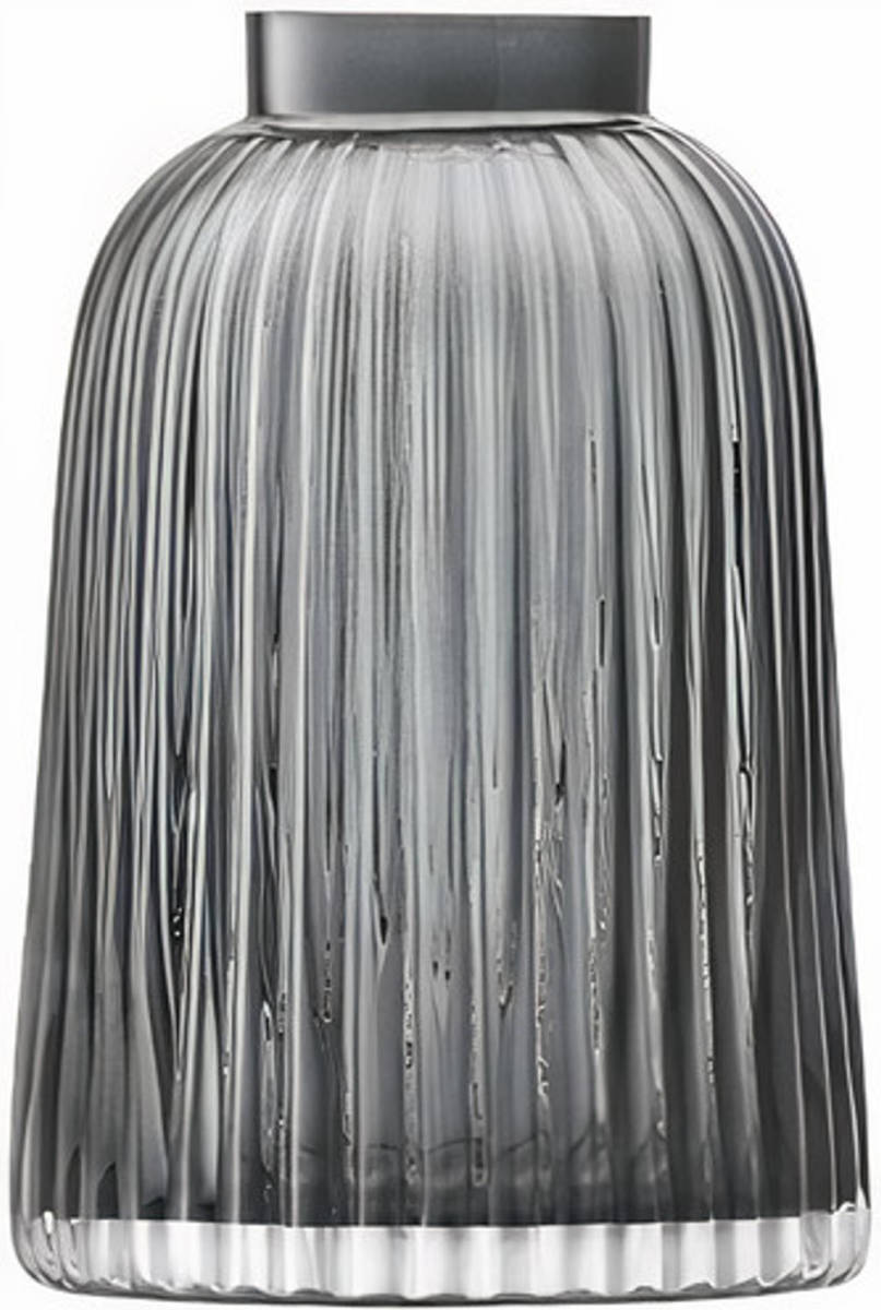 L.S.A. Vaas Pleat 20 Cm Glas Transparant/zwart