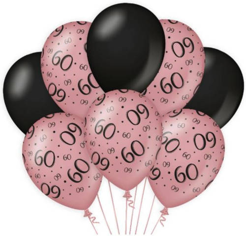 Paper Dreams Ballonnen 60 Jaar Dames Latex Roze/zwart