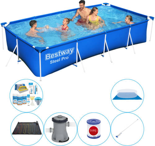 Zwembad Combi Deal - 7-delig - Bestway Steel Pro Rechthoekig 400x211x81 Cm