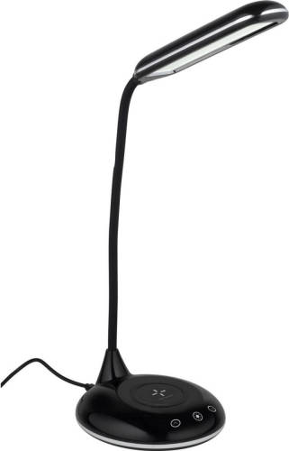 Grundig Tafellamp/bureaulampje Usb Led Zwart Met Draadloze Oplader 48 Cm - Bureaulampen