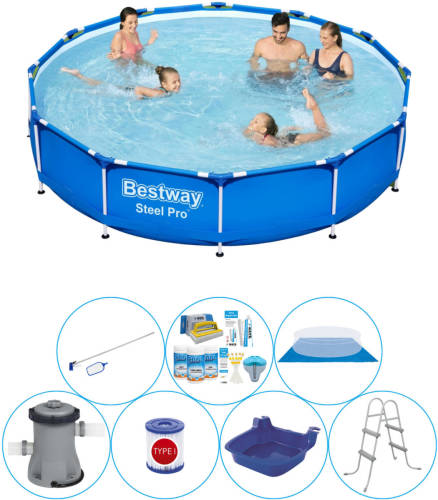 Bestway Steel Pro Rond 366x76 Cm - 8-delig - Zwembad Inclusief Accessoires