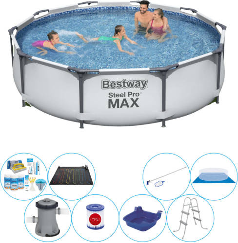 Slimme Zwembad Deal - 9-delig - Bestway Steel Pro Max Rond 305x76 Cm