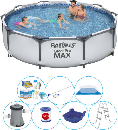 Zwembad Inclusief Accessoires - 8-delig - Bestway Steel Pro Max Rond 305x76 Cm