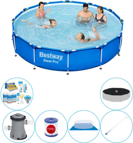 Bestway Steel Pro Rond 366x76 Cm - Zwembad Combinatie Pakket