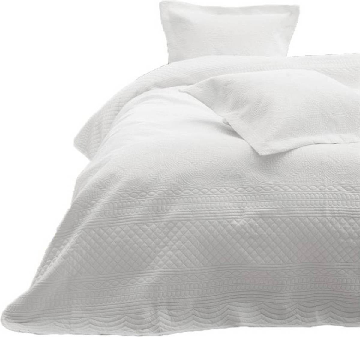 Sleeptime Blokker Bedsprei Charlene - Wit - 260x250 Cm
