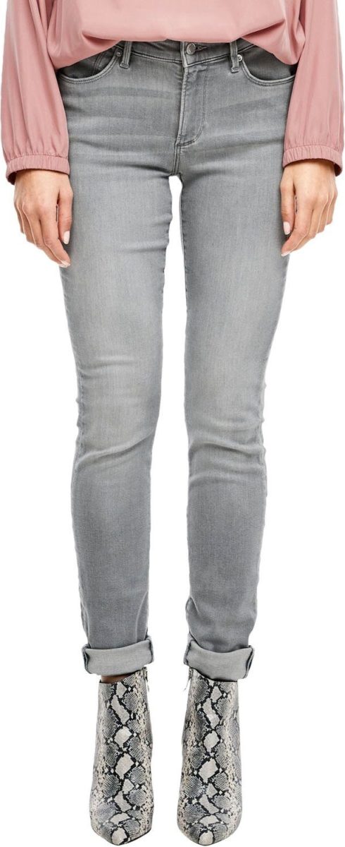 s.Oliver regular waist skinny jeans grijs