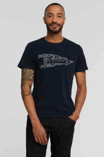 Superdry T-shirt met printopdruk eclipse navy