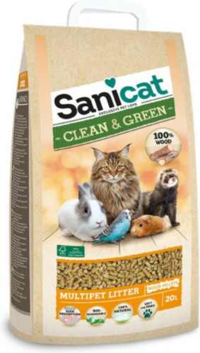 Sanicat Clean&Green Houtkorrel 20 liter