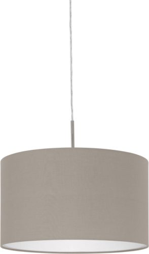 Eglo Hanglamp PASTERI nikkel-mat / ø38 x h110 cm / excl. 1x e27 (elk max. 60 w) / hanglamp van stof - hanglamp - eettafellamp - lamp voor de woonkamer - lamp met textielen kap - slaapkamerla