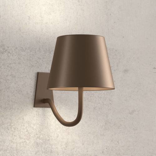 Ailati LED wandlamp Poldina dimbaar, met accu, bruin
